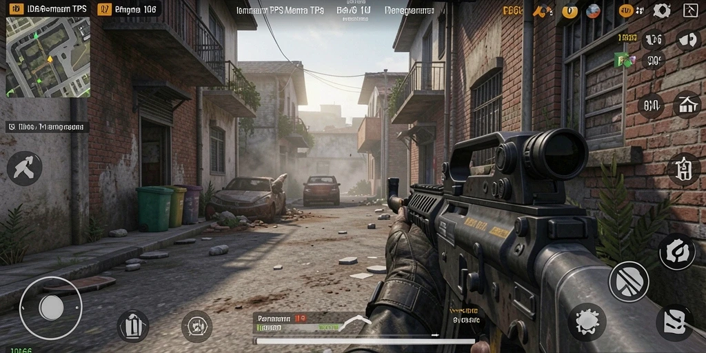 Screenshot gameplay ID66 menampilkan aksi seru dalam pertempuran TPS.