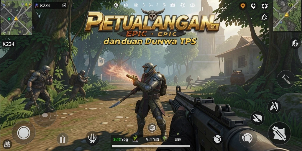 Screenshot utama K234 menunjukkan aksi pertempuran intens dalam TPS.