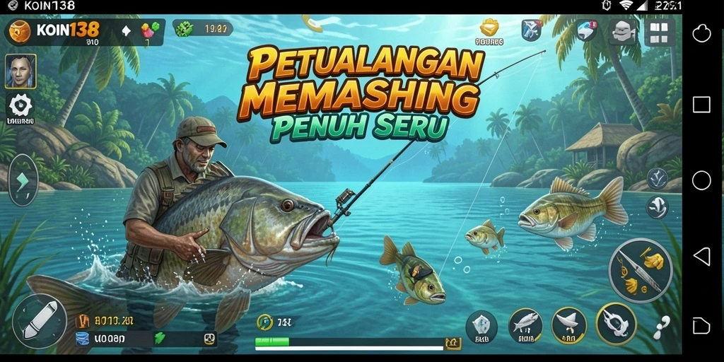 Screenshot KOIN138 menampilkan aksi seru saat memancing di laut.